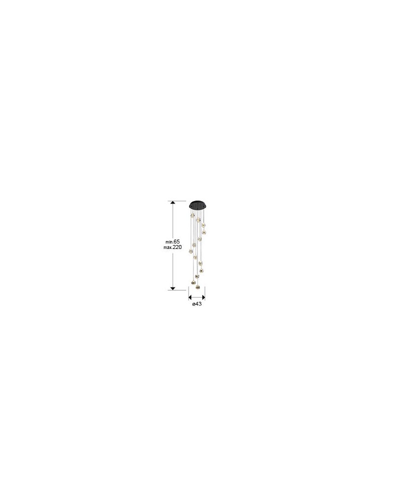 ZARIA-LAMP 13L- NEGRO/ORO/TRANSP D60 DIM
