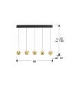 ZARIA- LAMP 5L- NEGRO/BRONCE/AMBAR DIM