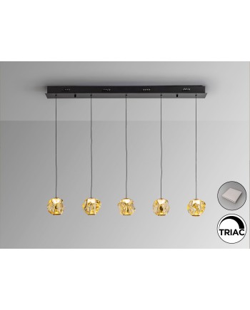 ZARIA- LAMP 5L- NEGRO/BRONCE/AMBAR DIM