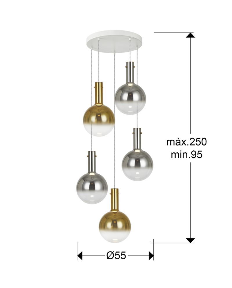 MATICES-LAMPARA 5L BLANCO-SMOKE-ORO