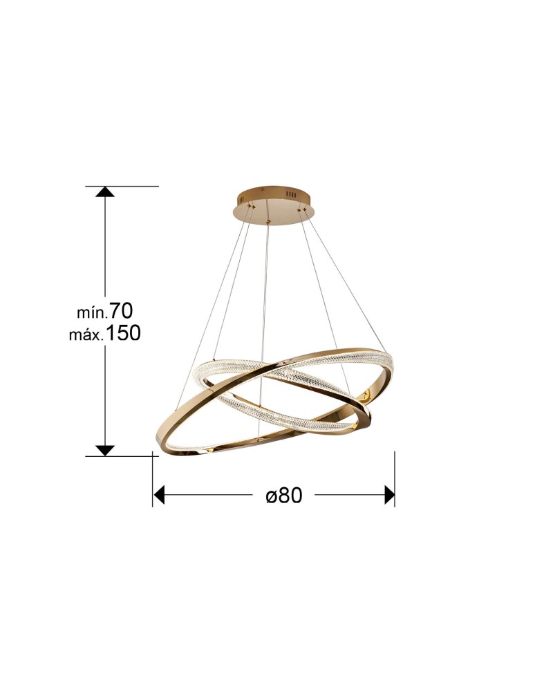 ORBITAS- LAMPARA 2 AROS ORO
