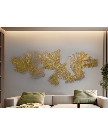 DRAKO-ESCULTURA PARED-ACERO DORADO