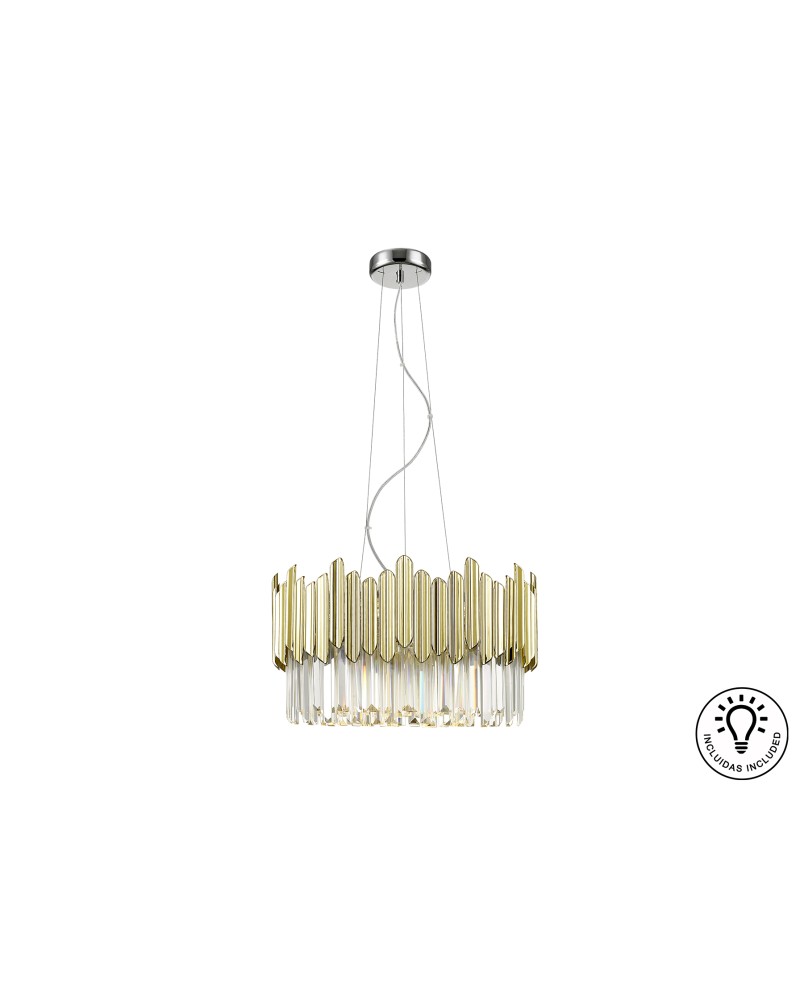 TIARA- LAMPARA 6L CROMO-ORO
