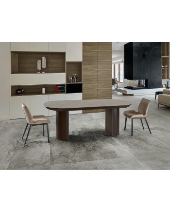 IRATI -MESA COMEDOR- PIEDRA/MARRON