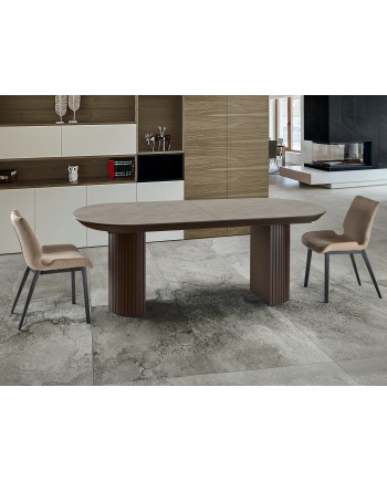 IRATI -MESA COMEDOR- PIEDRA/MARRON