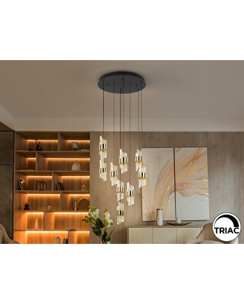 ILIADA- LAMPARA 9L NEGRO-ORO D50
