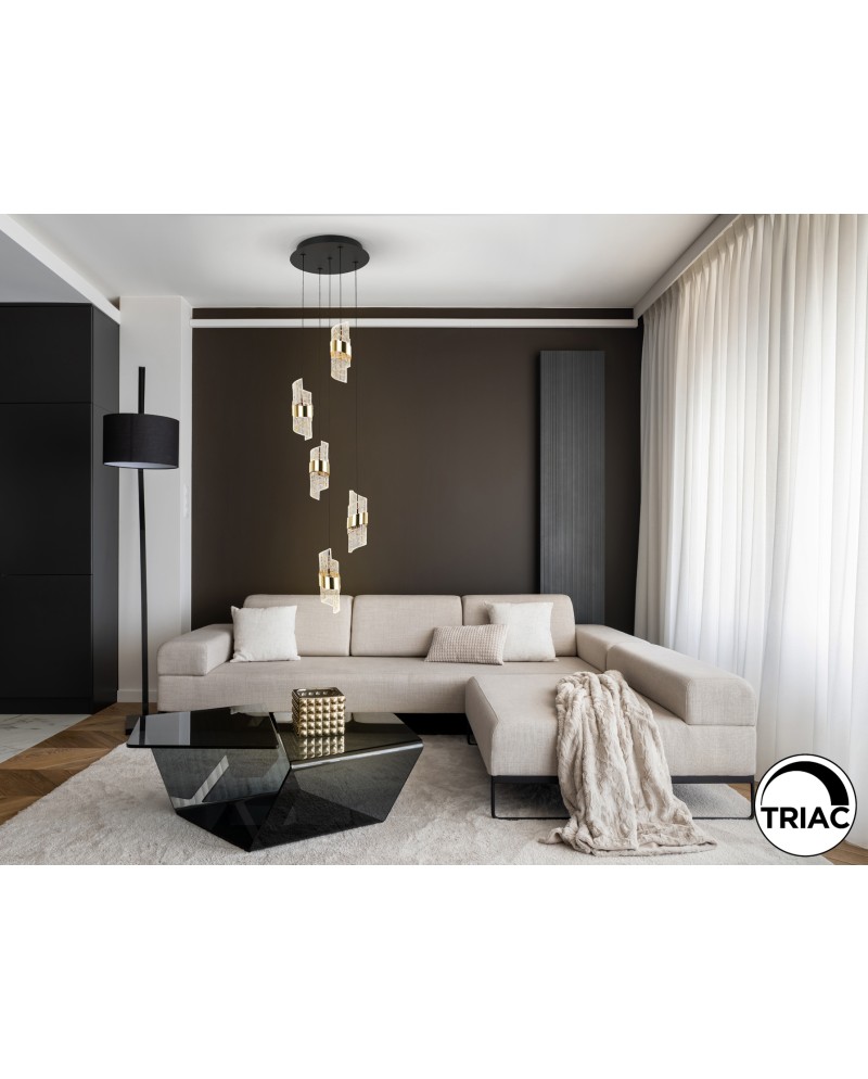 ILIADA- LAMPARA 5L NEGRO-ORO D30