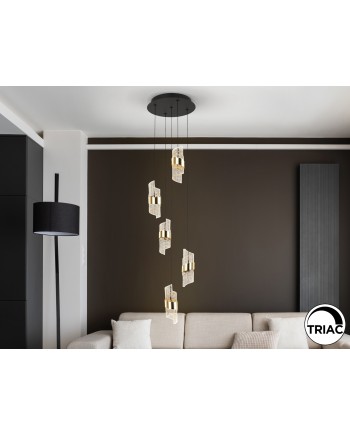 ILIADA- LAMPARA 5L NEGRO-ORO D30