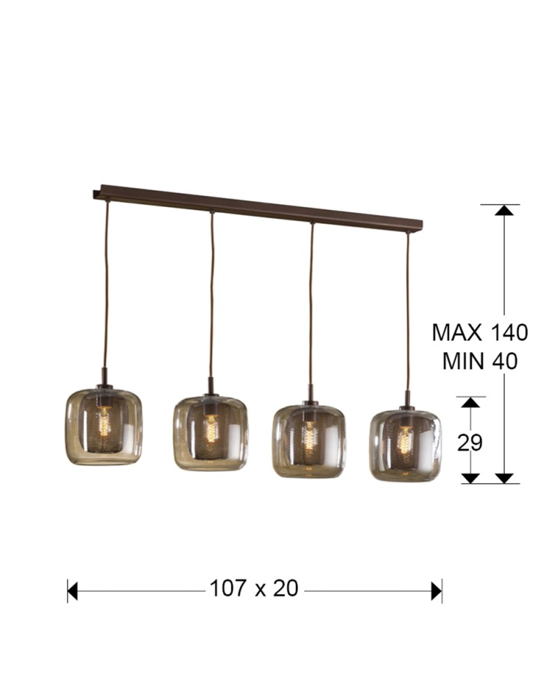 LAMPARA ·FOX· 4L CHOCOLATE DIMABLE
