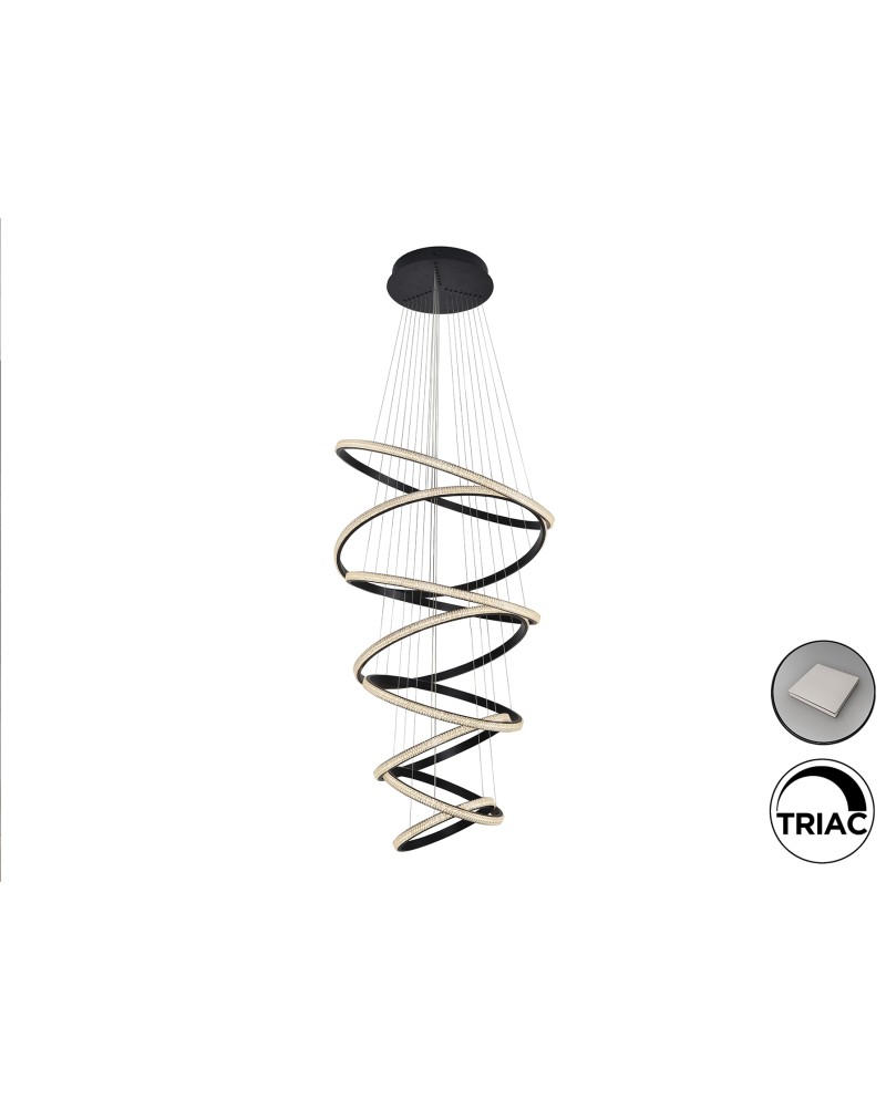 RING-LAMP 8 AROS NEGRO DIMABLE