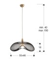 LAMPARA 1L ·FORMA·ORO/NEGRO