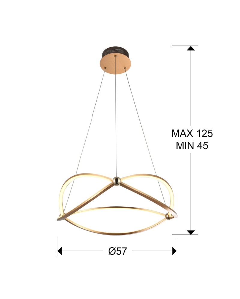 LAMPARA LED ·OCELLIS·60Ø ORO ROSA