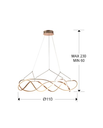 LAMP.LED·MOLLY·110Ø ORO ROSA DIM