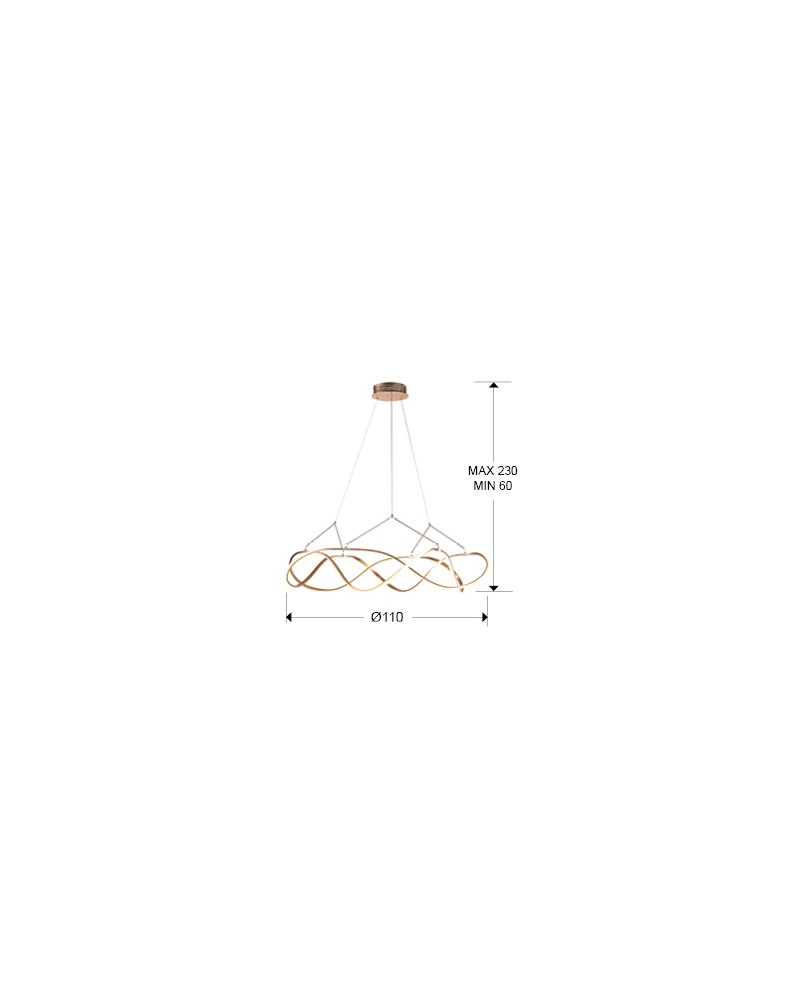 LAMP.LED·MOLLY·110Ø ORO ROSA DIM