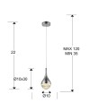LAMPARA 1L·ELIE·CROMO Ø10
