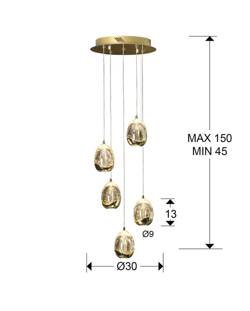 ROCIO- LAMPARA 5L ORO 30D DIMABLE