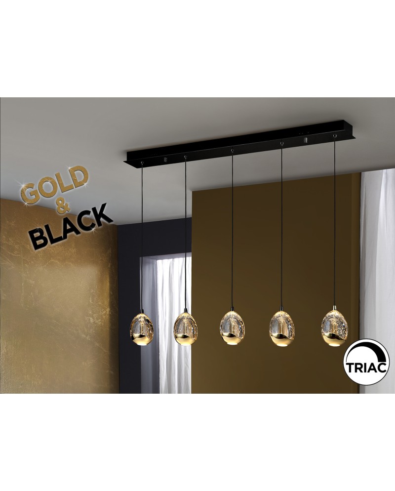 ROCIO- LAMPARA 5L NEGRO-ORO