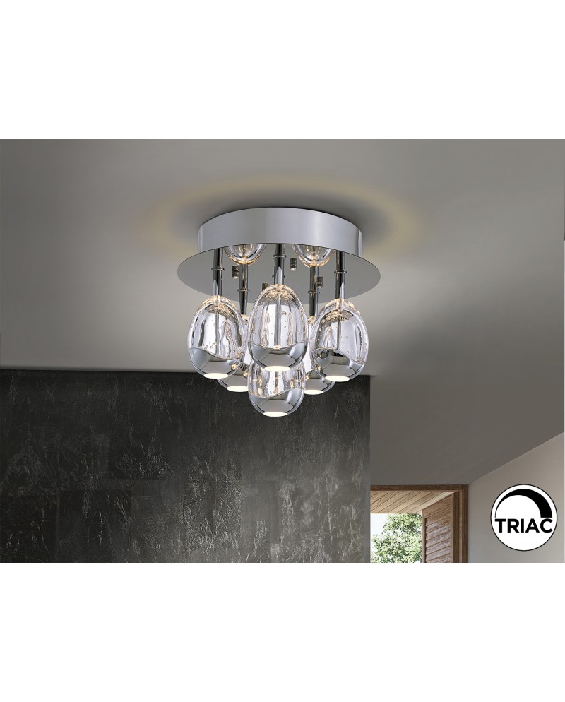 ROCIO- PLAFON 6L CROMO DIMABLE
