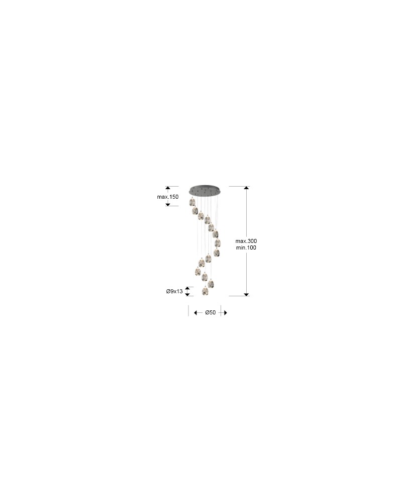 ROCIO-LAMPARA 14L CROMO D50 DIM B