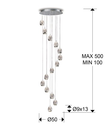 ROCIO-GRAN LAMP 14L CROMO 5M DIMABLE