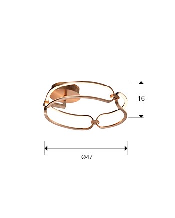 COLETTE-PLAFON LED Ø47 ORO ROSA