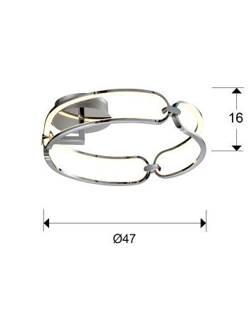 COLETTE-PLAFON LED Ø47 CROMO