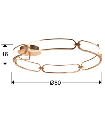 COLETTE-PLAFON LED Ø80 ORO ROSA