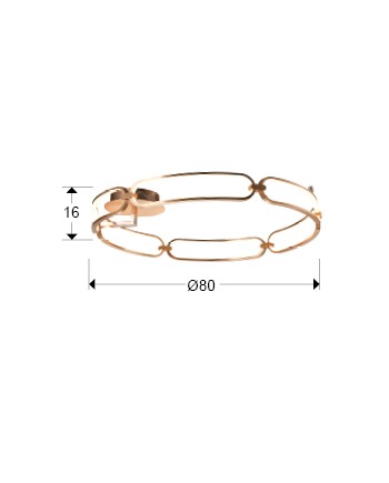 COLETTE-PLAFON LED Ø80 ORO ROSA DIM