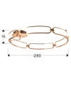 COLETTE-PLAFON LED Ø80 ORO ROSA DIM