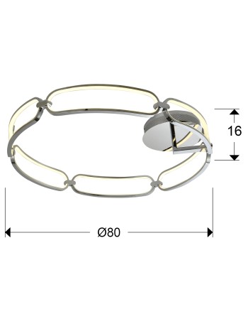 COLETTE-PLAFON LED Ø80 CROMO