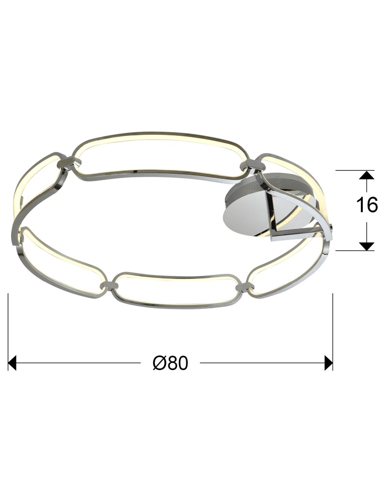 COLETTE-PLAFON LED Ø80 CROMO