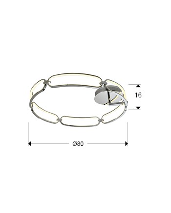 COLETTE-PLAFON LED Ø80 CROMO
