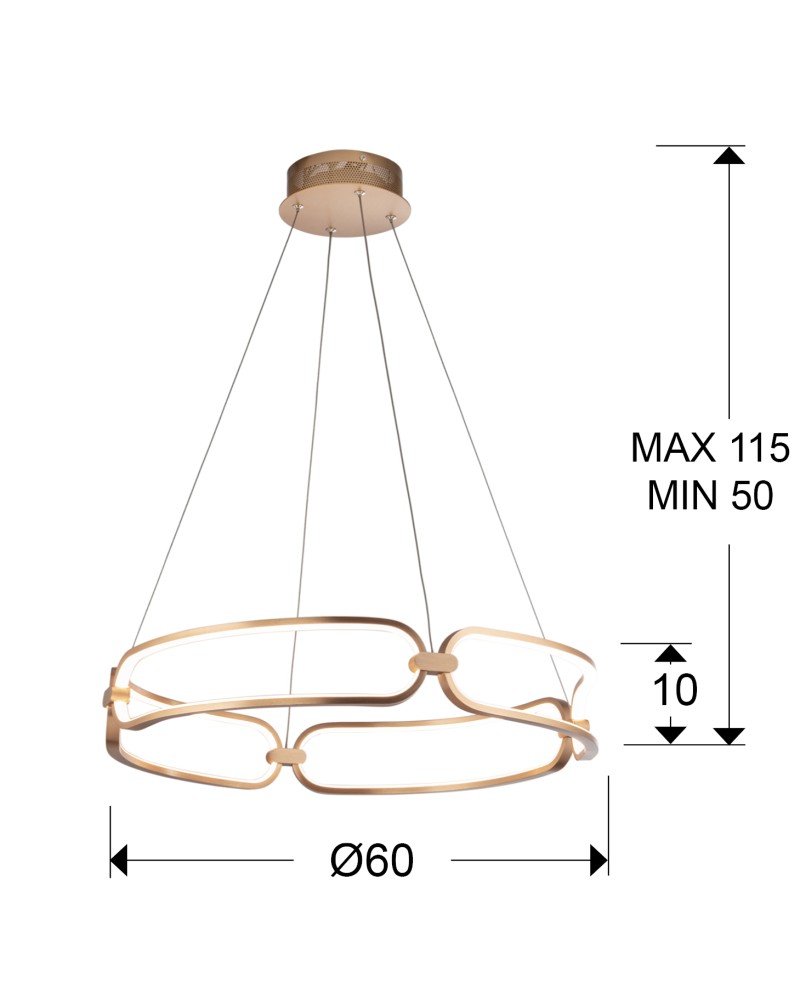 COLETTE-LAMPARA 60Ø ORO ROSA
