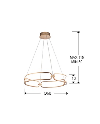 COLETTE-LAMPARA 60Ø ORO ROSA DIM