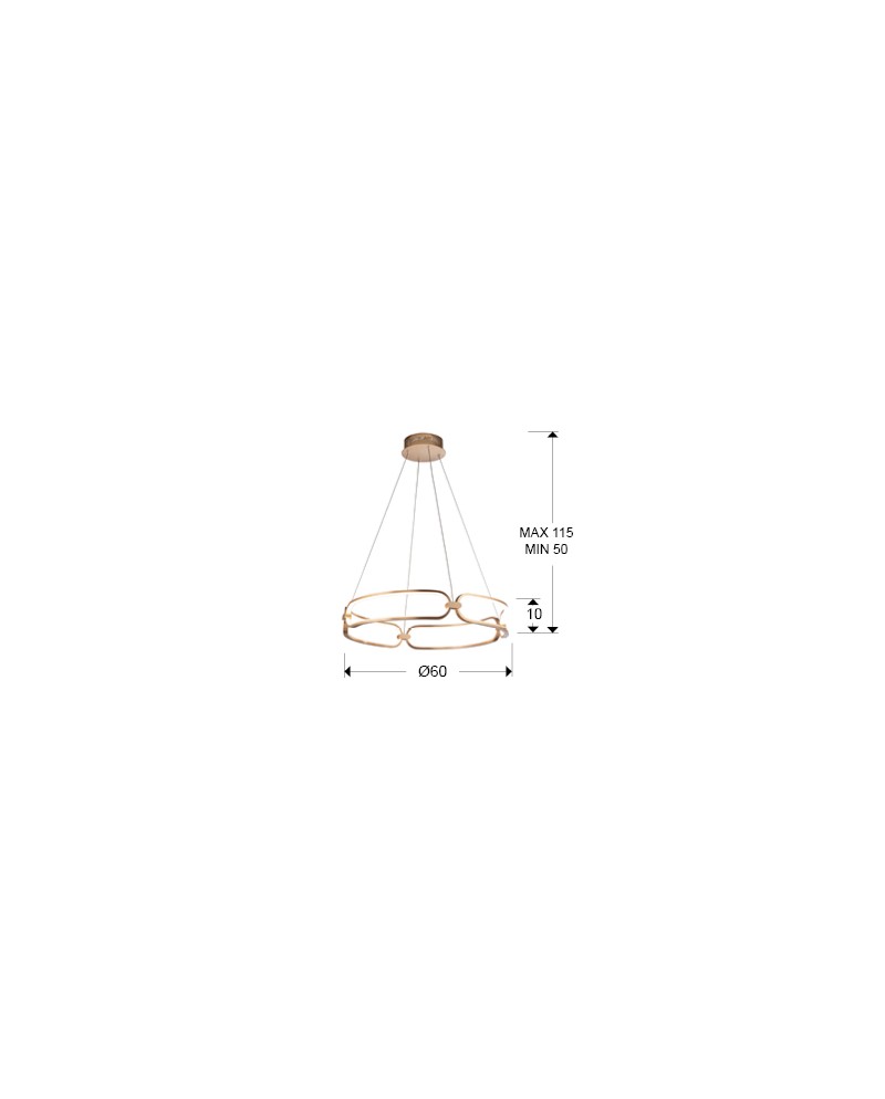 COLETTE-LAMPARA 60Ø ORO ROSA DIM