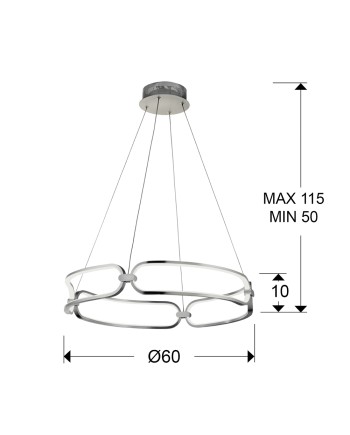COLETTE- LAMPARA 60Ø CROMO