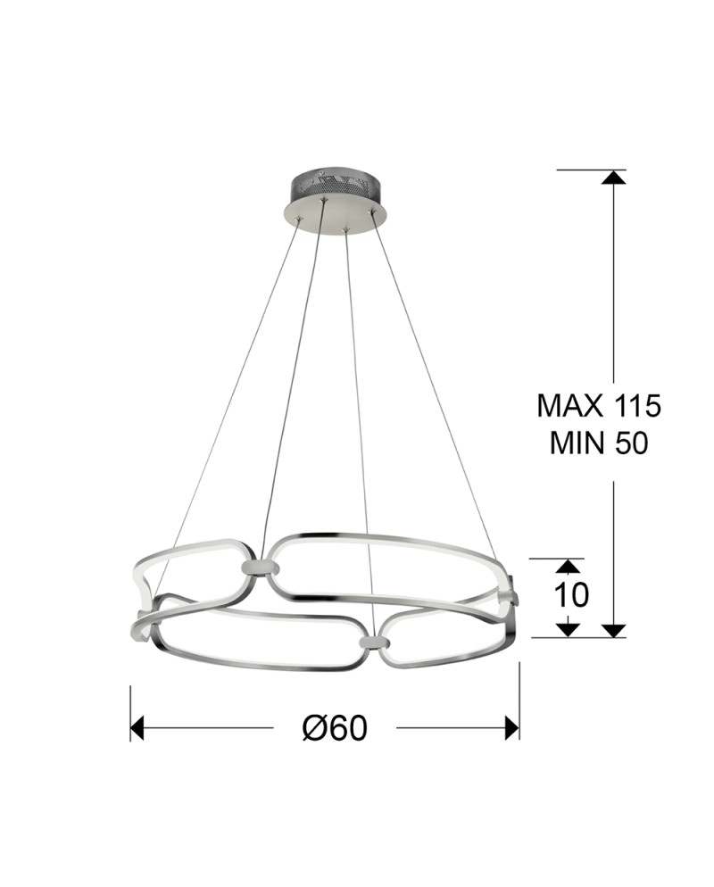 COLETTE- LAMPARA 60Ø CROMO