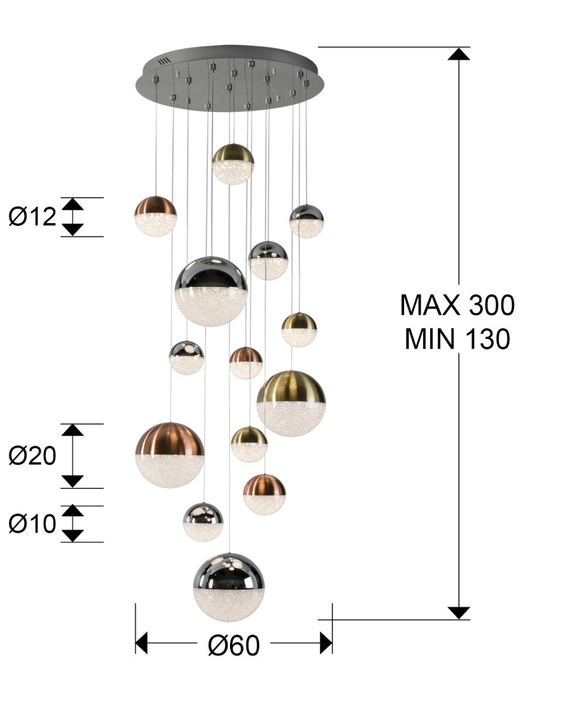 SPHERE-LAMPARA 14L COLORES D60 DIMABLE
