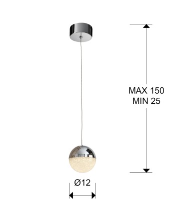 LAMPARA 1L LED ·SPHERE· Ø12