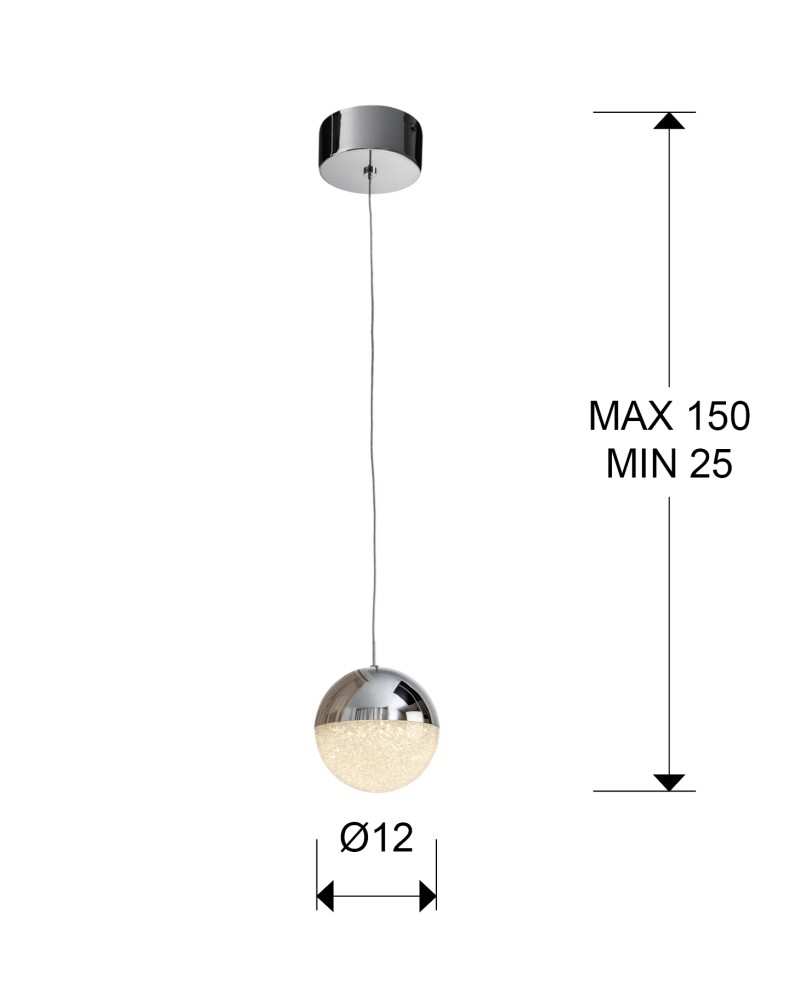 LAMPARA 1L LED ·SPHERE· Ø12