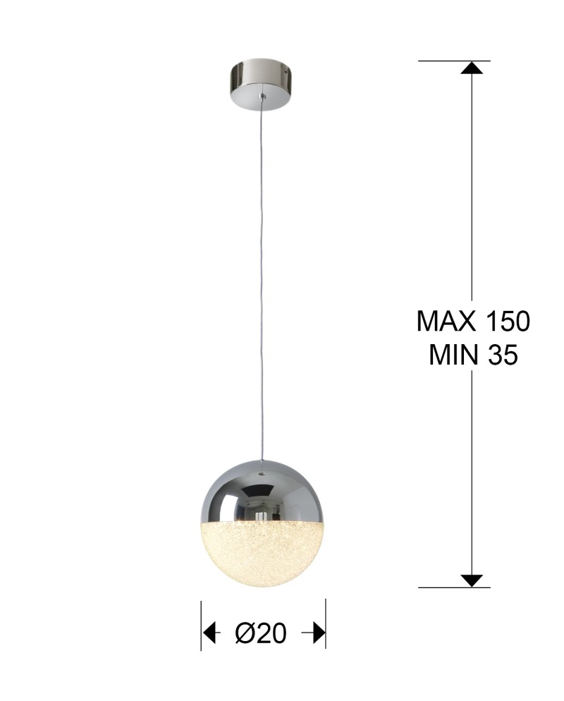 LAMPARA 1L LED ·SPHERE· Ø20
