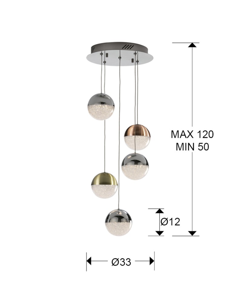LAMPARA 5L LED ·SPHERE· COLOR
