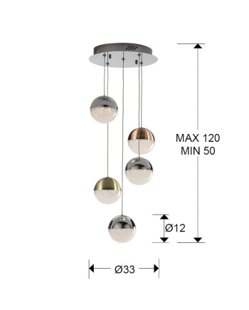 LAMP.5L LED·SPHERE·COLORØ33DIM