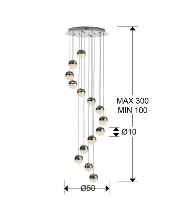 LAMP.14L LED·SPHERE·CR.Ø50 DIM