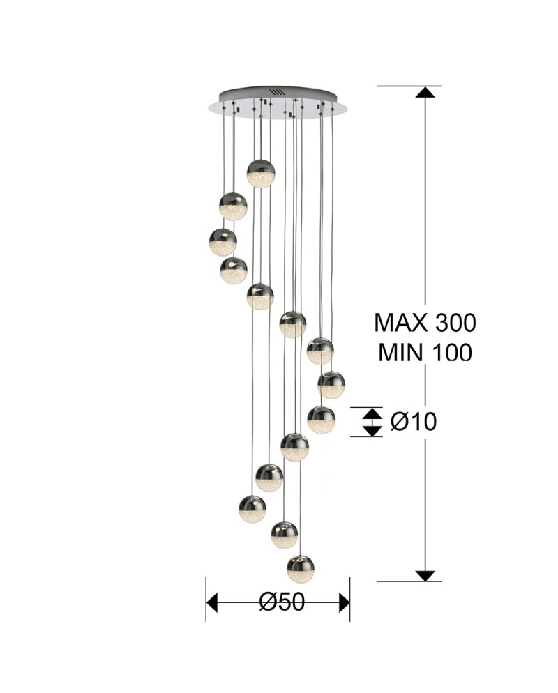 LAMP.14L LED·SPHERE·CR.Ø50 DIM