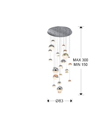GRAN LAMPARA·SPHERE·Ø80 27L CCT