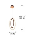 LAMPARA LED ·OCELLIS·22Ø ORO ROSA