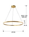 HELIA- LAMPARA LED ORO 100D