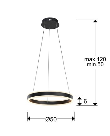 HELIA - LAMPARA LED NEGRO MATE 50D