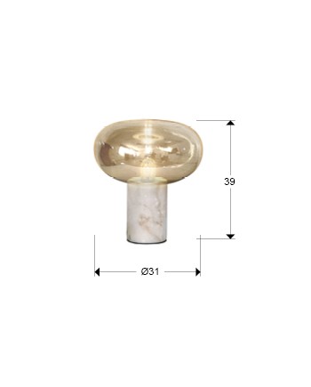FUNGI - SOBREMESA 1L MARMOL BLANCO